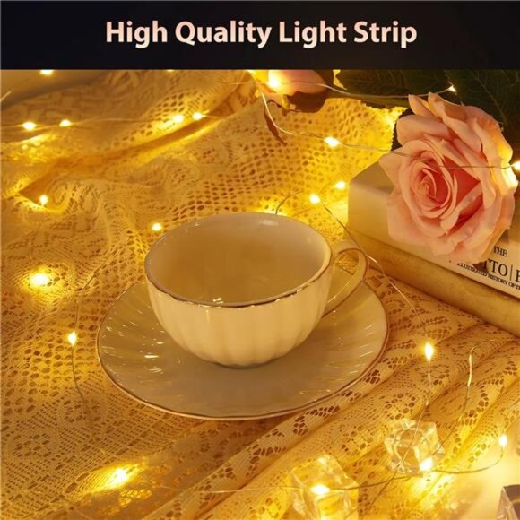 Battery Operated Fairy String Lights 50 LEDs Warm White Multi Color Twinkle Ligh - Picture 5 of 8